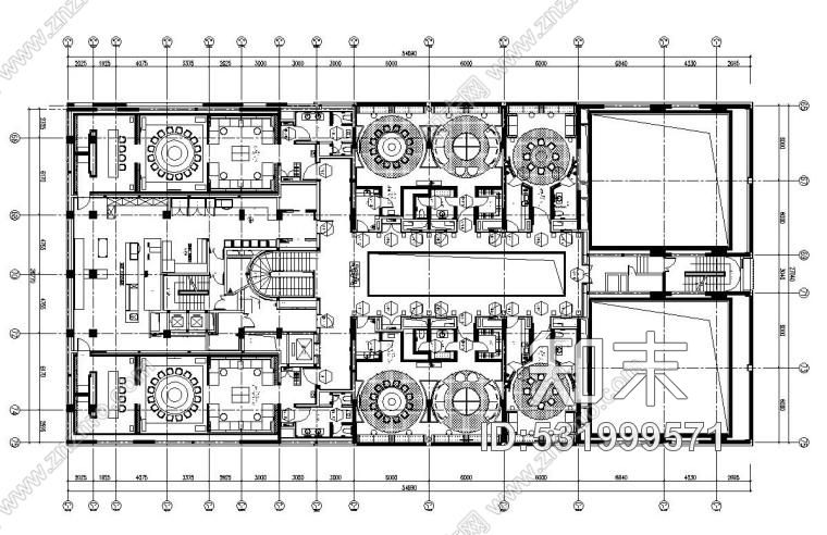 厦门金螳螂——大型新中式餐厅装修施工图附效果图+ppt文案施工图下载【ID:531999571】