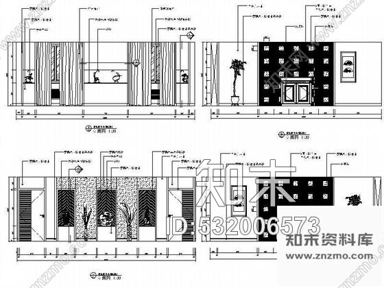 施工图三个小餐厅空间装修图cad施工图下载【ID:532006573】