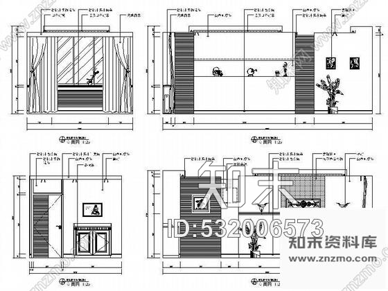 施工图三个小餐厅空间装修图cad施工图下载【ID:532006573】