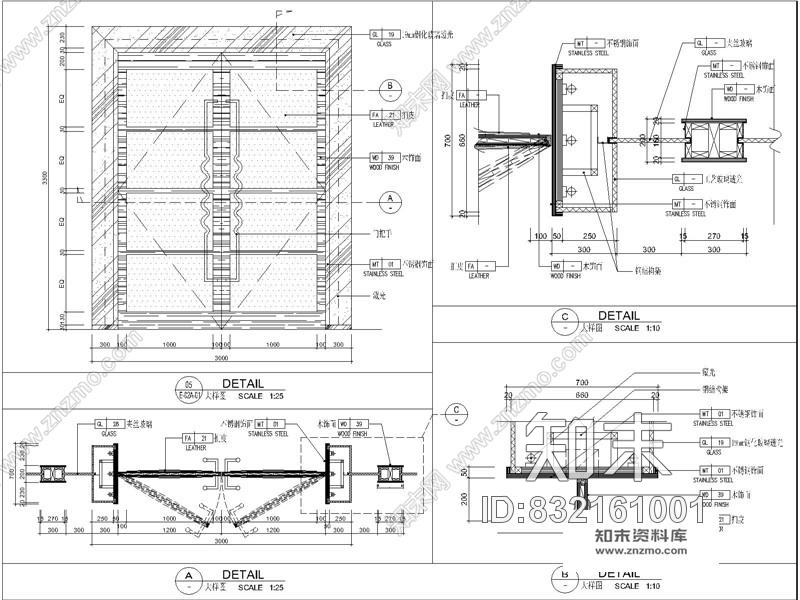 日式餐厅施工图平面＋立面＋效果图cad施工图下载【ID:832161001】