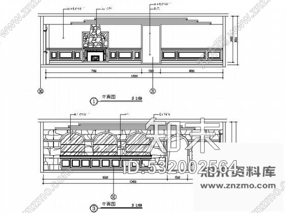 施工图主题餐厅餐饮空间装修CAD设计图含效果cad施工图下载【ID:532002564】
