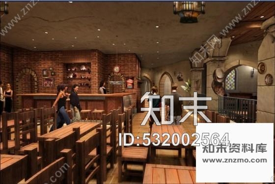 施工图主题餐厅餐饮空间装修CAD设计图含效果cad施工图下载【ID:532002564】
