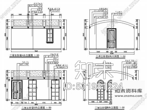 施工图北京温馨美式风格双层别墅样板房装修图含效果cad施工图下载【ID:531981324】