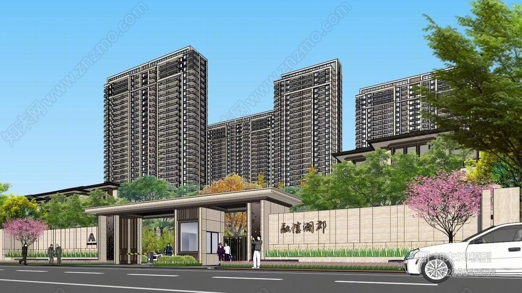 杭州良渚融信澜天豪宅su模型su模型下载【id:225940108】