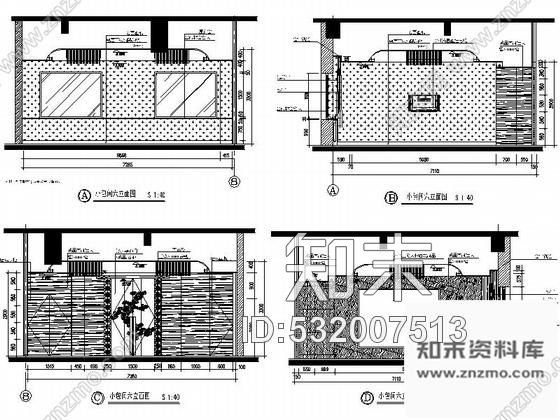 施工图吉林某现代时尚特色风味餐厅室内装修图cad施工图下载【ID:532007513】