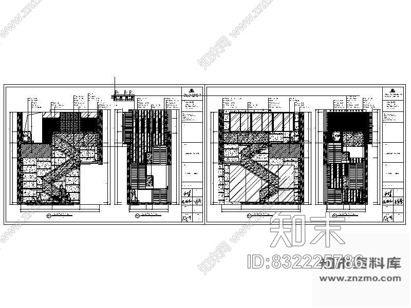 图块/节点酒楼楼梯间详图cad施工图下载【ID:832225786】