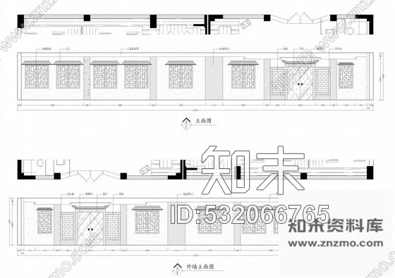 施工图四川徽派风格售楼部室内装修施工图cad施工图下载【ID:532066765】