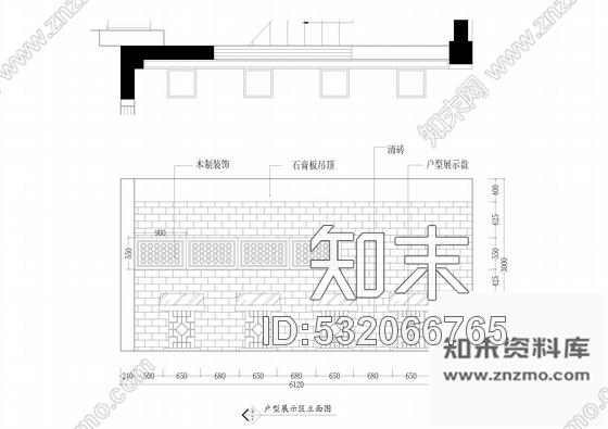 施工图四川徽派风格售楼部室内装修施工图cad施工图下载【ID:532066765】