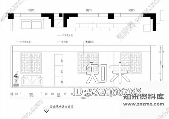 施工图四川徽派风格售楼部室内装修施工图cad施工图下载【ID:532066765】