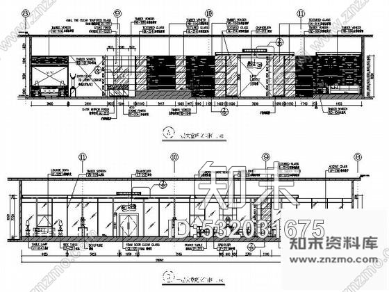 施工图南昌金融中心新中式五星级酒店大堂吧装修施工图含效果施工图下载【ID:532031675】