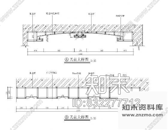 图块/节点别墅吊顶详图cad施工图下载【ID:832277712】