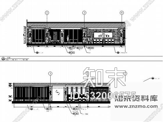 施工图上海时尚酒店全日餐厅室内装修图含效果cad施工图下载【ID:532006575】