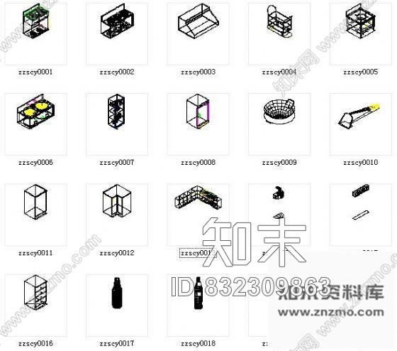 图块/节点CAD厨具三维图块施工图下载【ID:832309863】