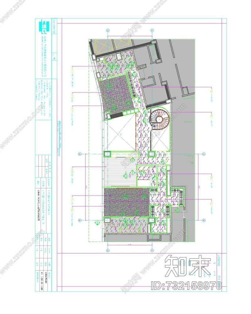 宝缇嘉北京通盈中心三里屯一号K户型|cad施工图下载【ID:732158970】