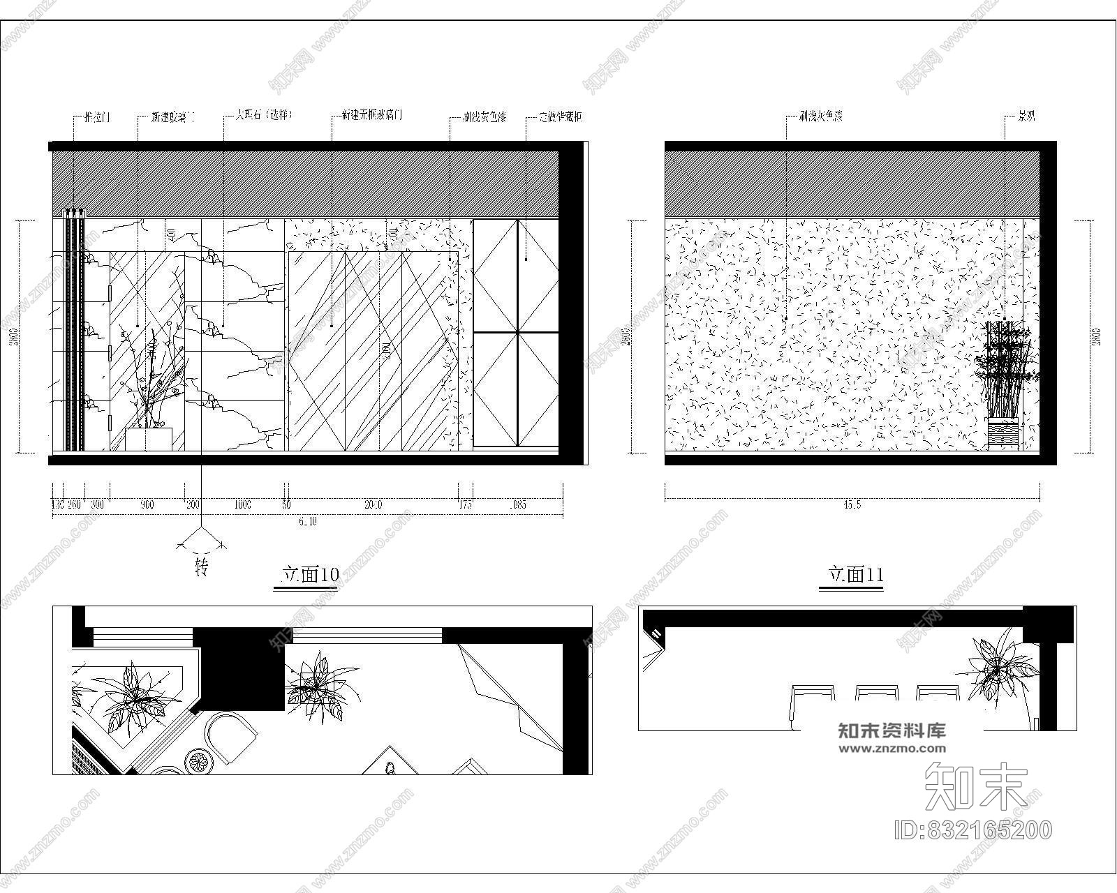 译景复合空间混搭风格室内装修cad施工图cad施工图下载【ID:832165200】