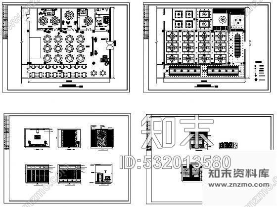 施工图某餐厅装修方案cad施工图下载【ID:532013580】