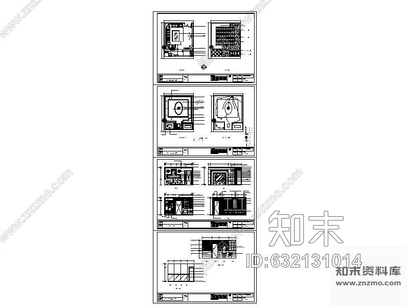 施工图某夜总会包间装修图3cad施工图下载【ID:632131014】