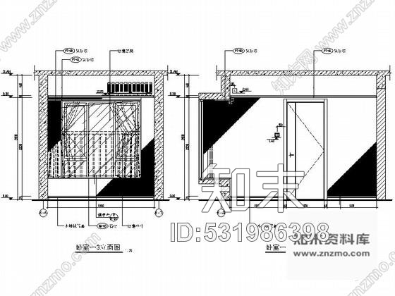 施工图佛山某豪宅小区三居室样板间室内装修图cad施工图下载【ID:531986398】