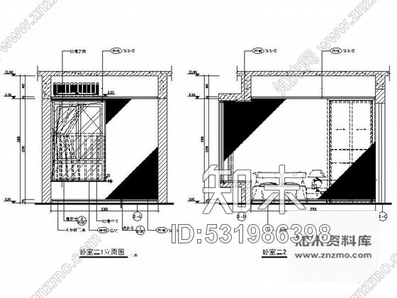 施工图佛山某豪宅小区三居室样板间室内装修图cad施工图下载【ID:531986398】