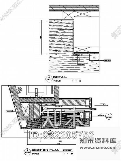 图块/节点豪华套房电视墙节点cad施工图下载【ID:832205752】