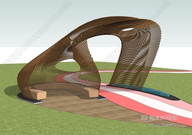 异形构筑物廊架su模型3d模型下载【id:433449741】