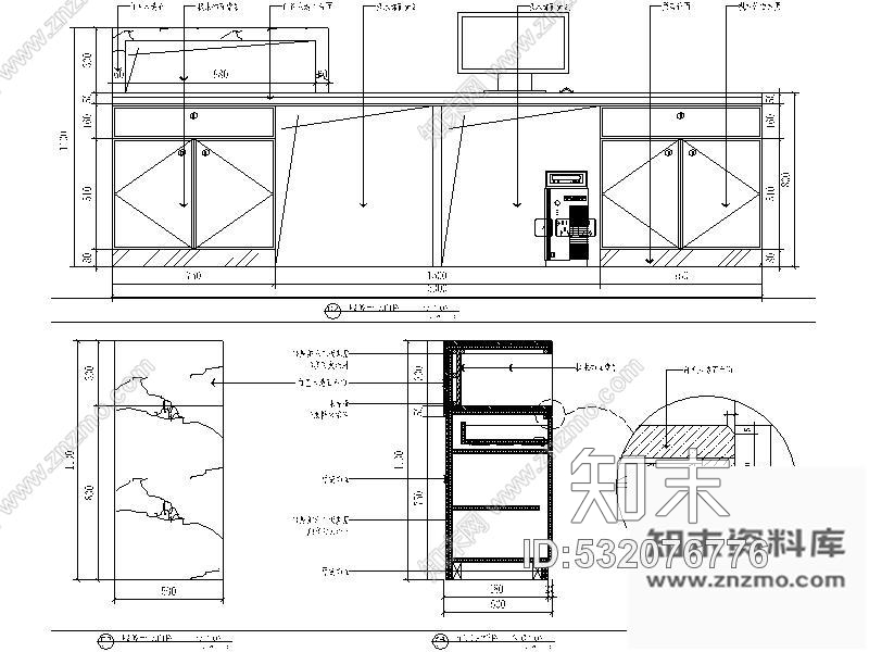 施工图江苏20㎡服装专卖店室内装修图cad施工图下载【ID:532076776】
