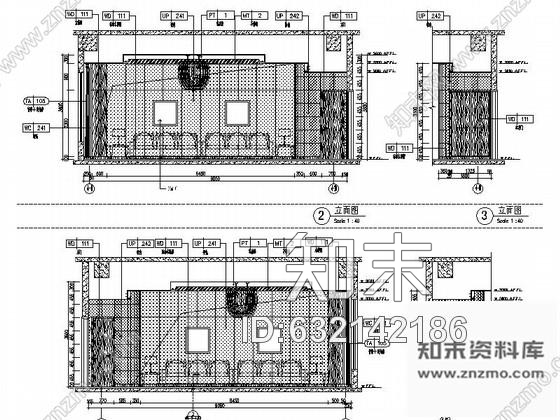 施工图北京现代风格餐厅包房装修施工图含效果cad施工图下载【ID:632142186】