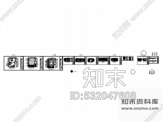 施工图酒店现代客房室内装修图cad施工图下载【ID:532047608】