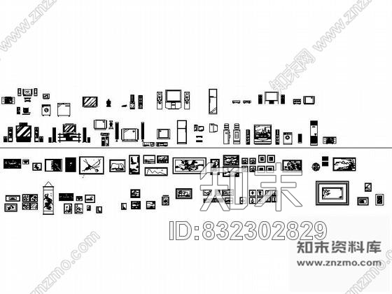 图块/节点全套室内立面家居CAD图块下载施工图下载【ID:832302829】