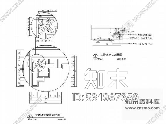 施工图超级豪华别墅卧室室内设计装修图含效果施工图下载【ID:531987359】