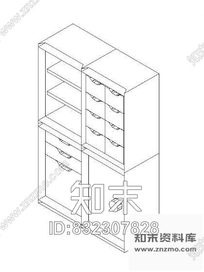 图块/节点书柜CAD三维图块集施工图下载【ID:832307828】