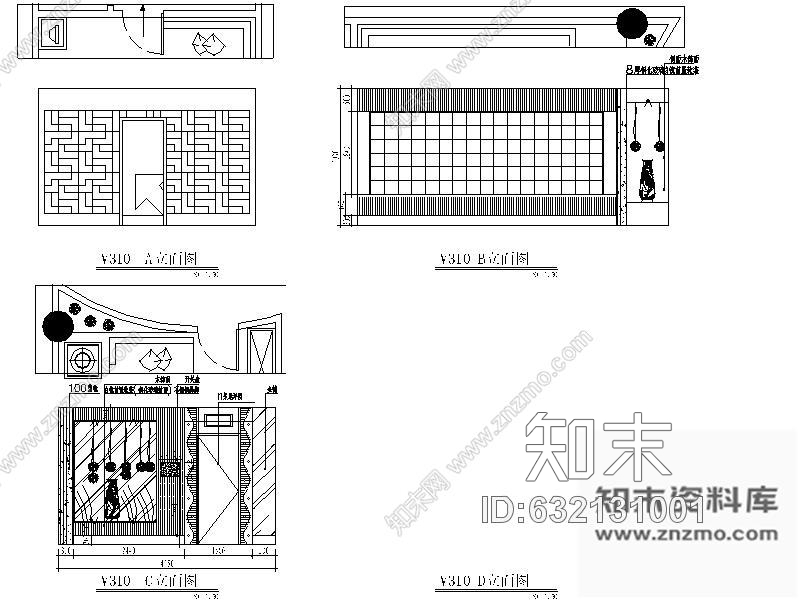 酒吧包间装修图cad施工图下载【ID:632131001】