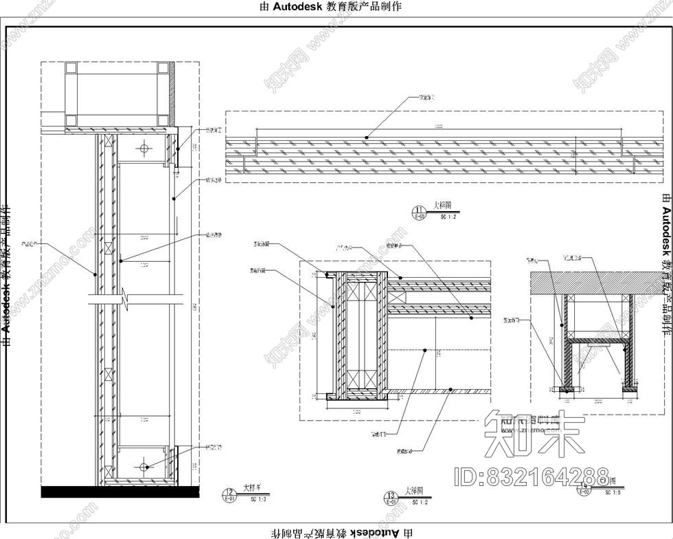 凯乐福玻璃全国连锁专卖店混搭风格室内装修施工图含效果cad施工图下载【ID:832164288】