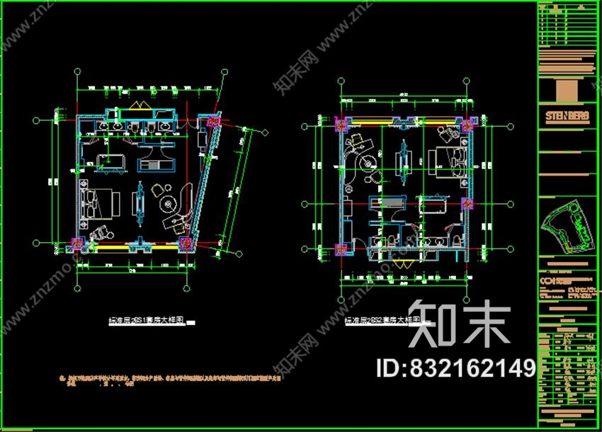 万达设计院无锡万达城酒店群万达嘉华酒店公共区域+客房区域丨外观+内装+CAD建...施工图下载【ID:832162149】