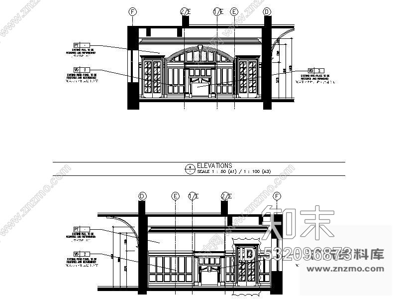 施工图某酒店老楼会议室改造装修图cad施工图下载【ID:532096873】