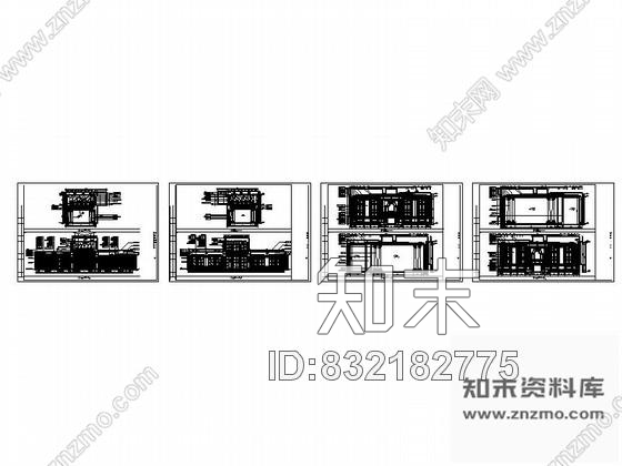 图块/节点古典奢华别墅客厅立面图cad施工图下载【ID:832182775】