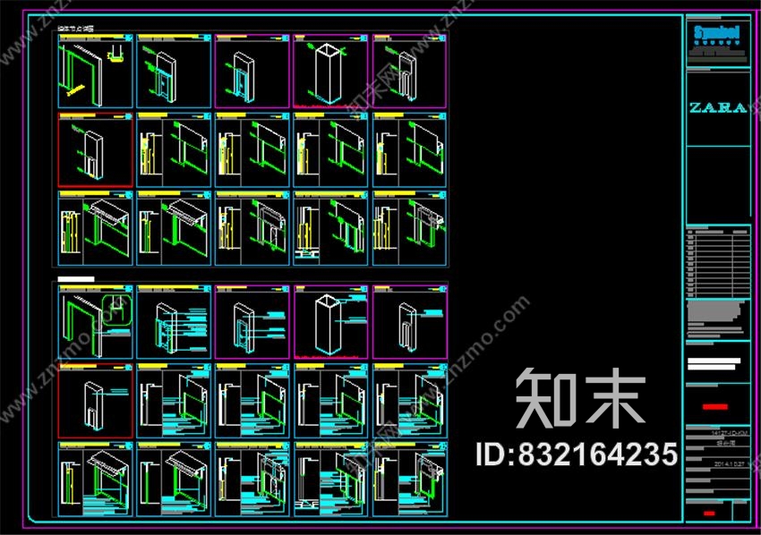 ZARA昆明爱琴海店丨装饰CAD施工图+电气+暖通+给排水+施工实景丨320M丨2015.0...cad施工图下载【ID:832164235】