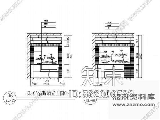 施工图荷花主题餐厅装修方案含效果cad施工图下载【ID:532000532】