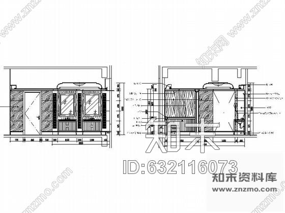 施工图某豪华会所卫生间室内装修施工图cad施工图下载【ID:632116073】