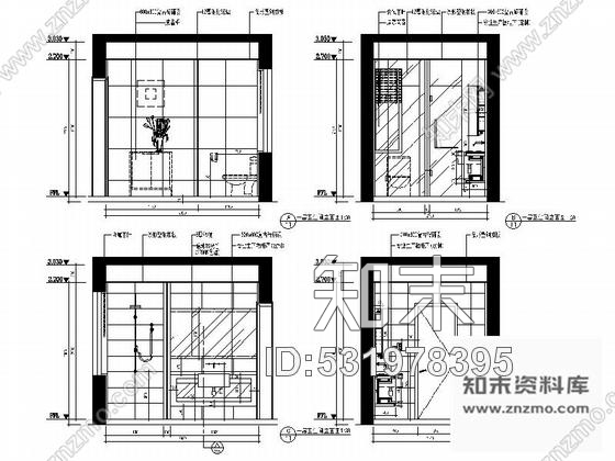 施工图江苏时尚现代风格三层别墅室内装修施工图含效果cad施工图下载【ID:531978395】