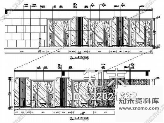 施工图南通休闲舒适五星级酒店大堂吧CAD施工图cad施工图下载【ID:532021632】