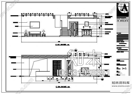 施工图海南某别墅复式楼室内设计cad施工图下载【ID:531998341】