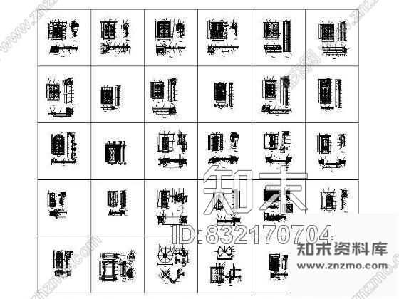 图块/节点经典门详图大样集锦cad施工图下载【ID:832170704】