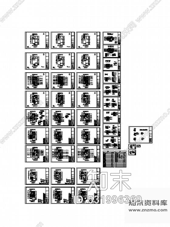 施工图某建筑商三层小别墅装修图施工图下载【ID:531996369】