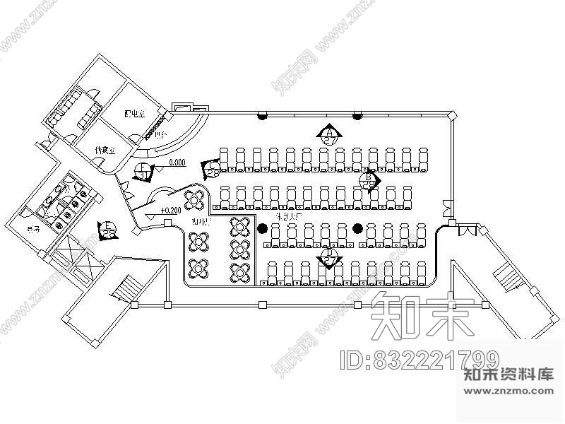 某宾馆桑拿装修工程平面图cad施工图下载【ID:832221799】