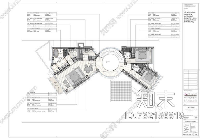 意大利Exclusiva-成都麓湖生态城别墅C户型样板间cad施工图下载【ID:732156819】