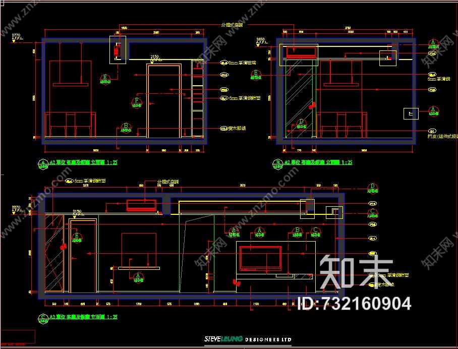 梁志天—武汉华润置地现代简约样板房cad施工图附照片施工图下载【ID:732160904】