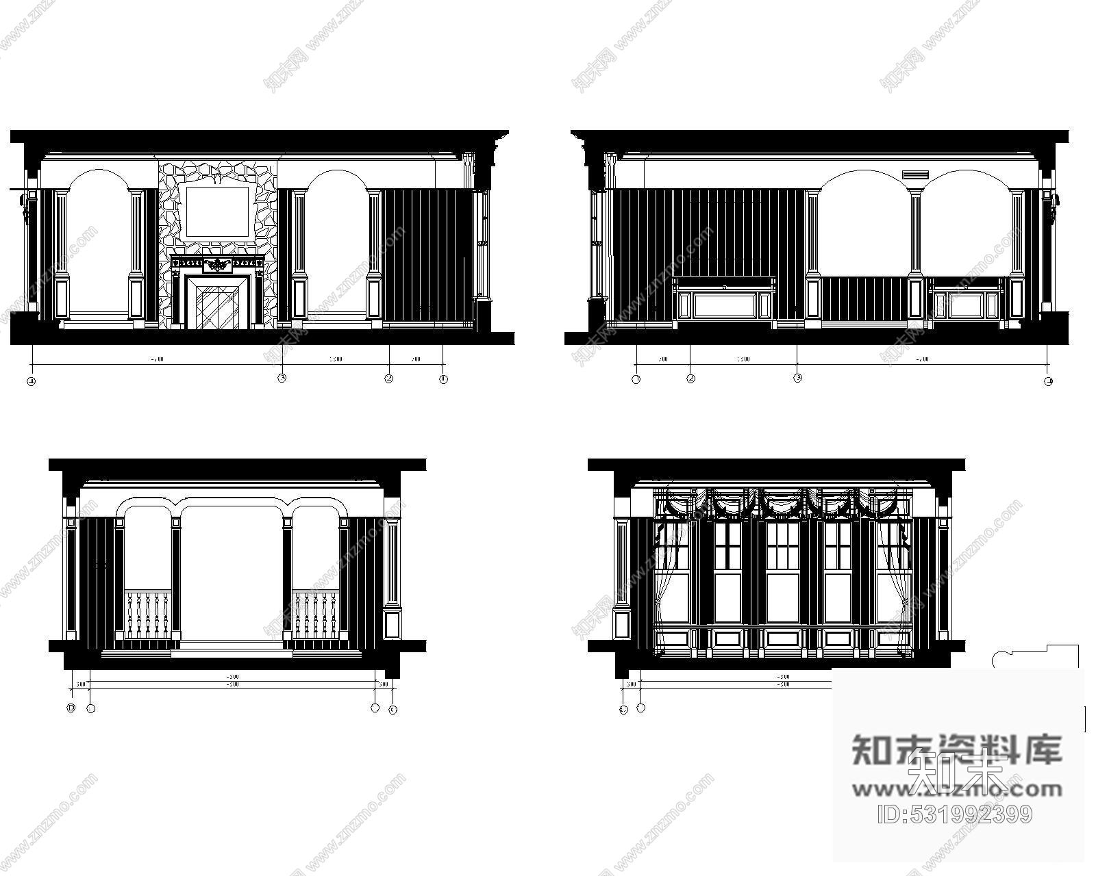 施工图上海某区东郊花园别墅室内设计(含实景)cad施工图下载【ID:531992399】