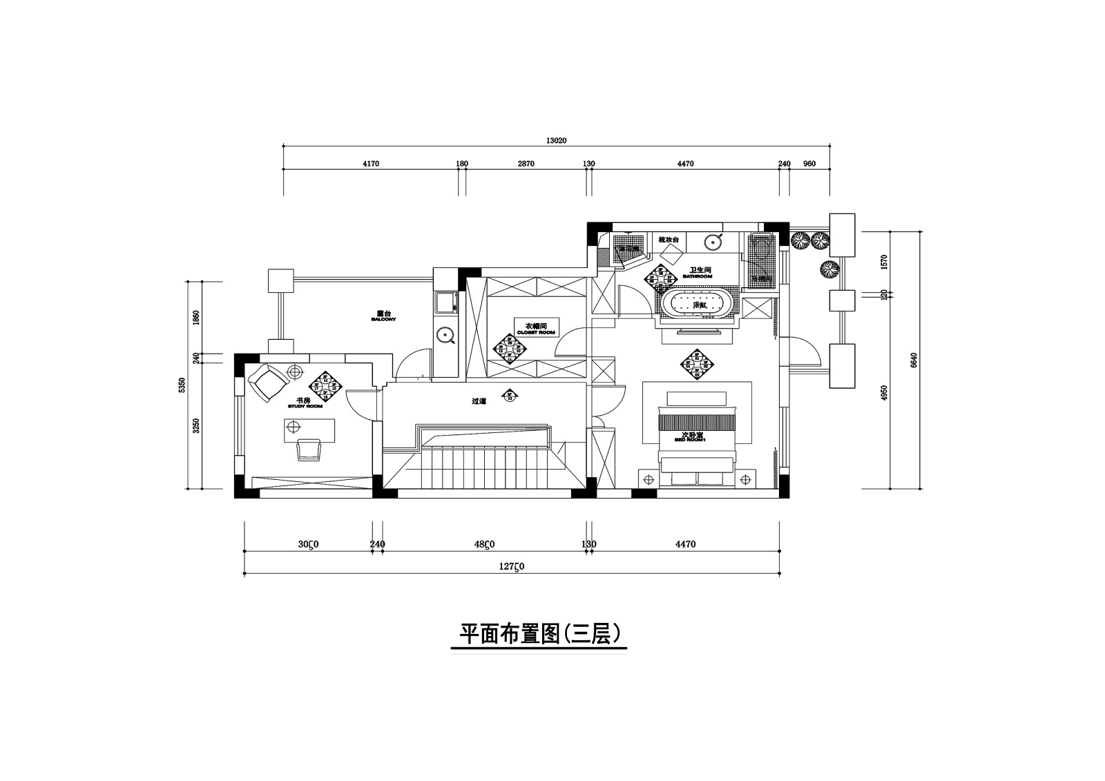 400平方米美式混搭风格联体别墅装修施工图施工图下