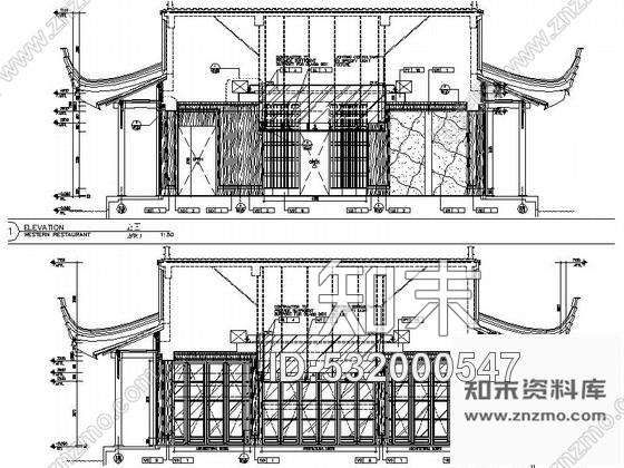 施工图杭州某连锁酒店西餐厅室内装修图cad施工图下载【ID:532000547】